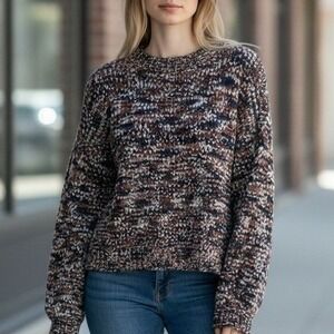 Maurices Multicolored Textured Knit Sweater Long Sleeve Crew Neck Women's L